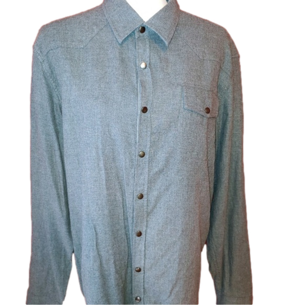 PROJEKRAW Gray Snap Button Shirt L